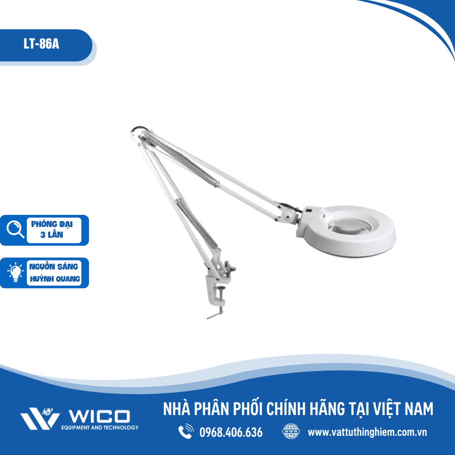 Kính lúp kẹp bàn 3X LT-86A (Huỳnh Quang)