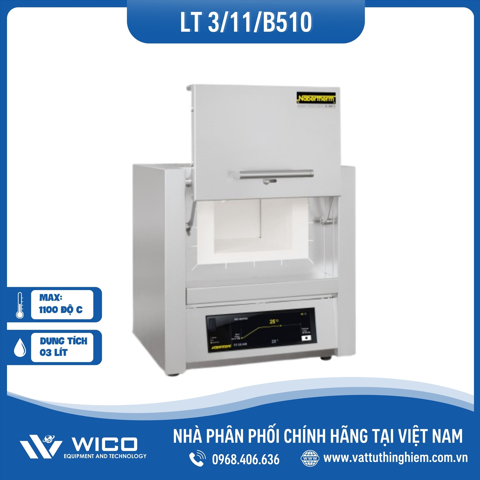 Lò nung Nabertherm 3 lít 1100°C LT3/11