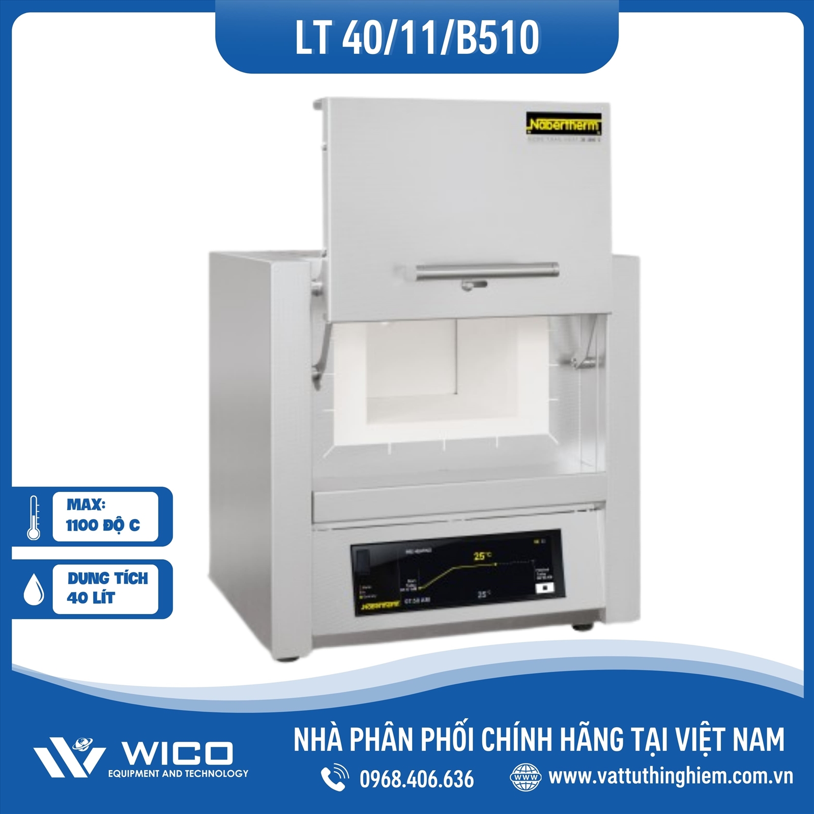 Lò nung Nabertherm 40 lít 1100°C LT40/11
