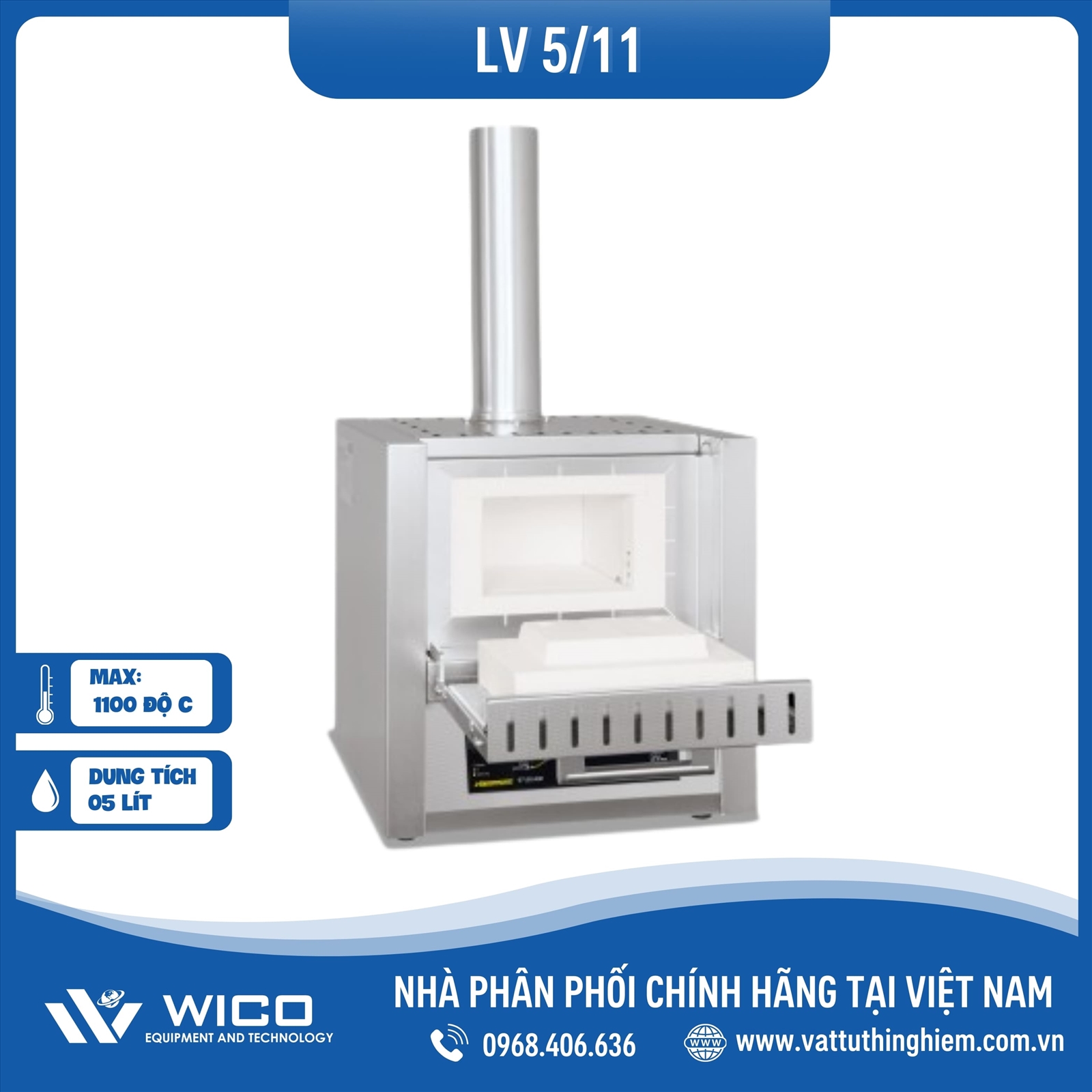 Lò nung đốt mẫu Nabertherm 5 lít 1100°C LV5/11