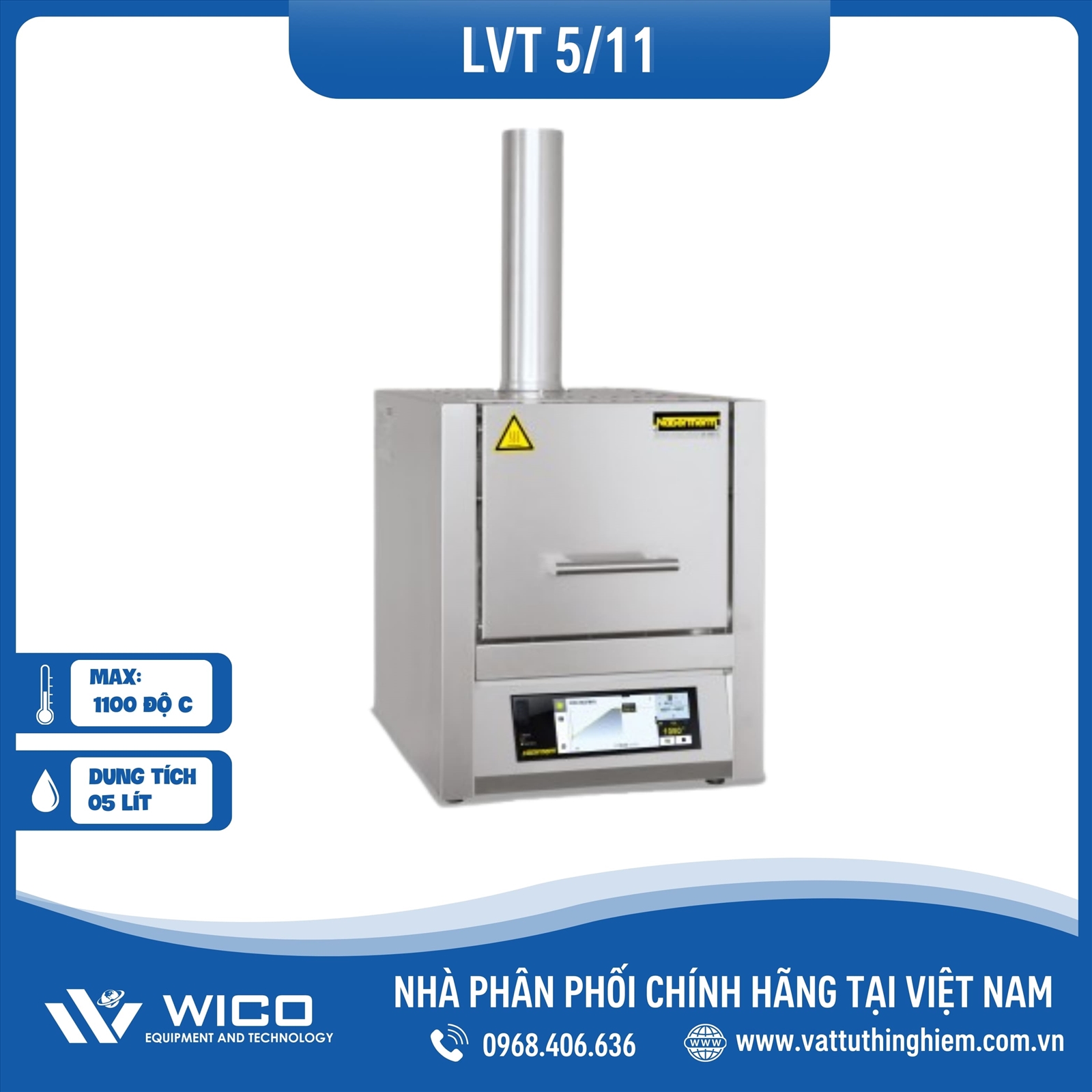 Lò nung đốt mẫu Nabertherm 5 lít 1100°C LVT5/11