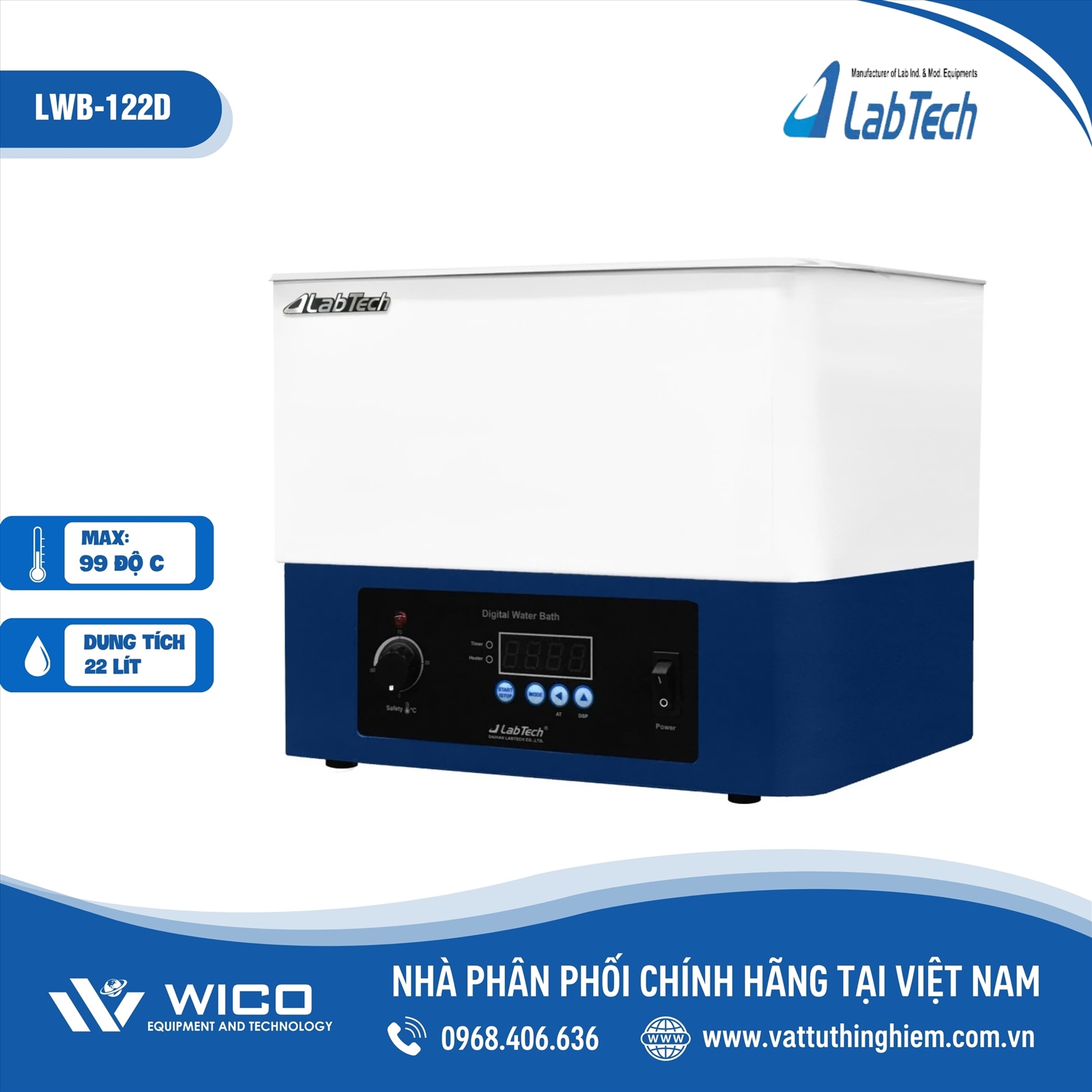 Bể cách thủy 22 lít Labtech LWB-122D
