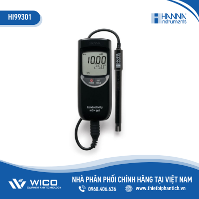 Máy đo EC/TDS/Nhiệt Độ Thang Cao Hãng Hanna HI99301