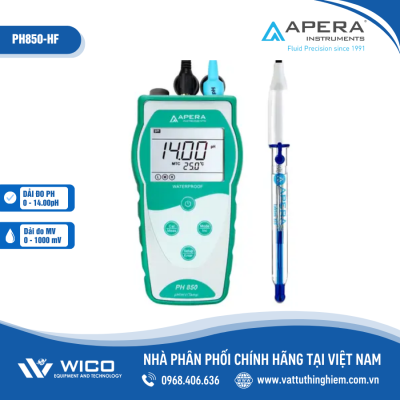 Máy đo pH/mV/nhiệt độ cầm tay trong dung dịch axit mạnh hoặc HF Apera - Mỹ PH850-HF