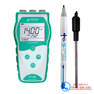 Máy đo pH/mV/nhiệt độ cầm tay trong dung dịch axit mạnh hoặc HF Apera - Mỹ PH850-HF