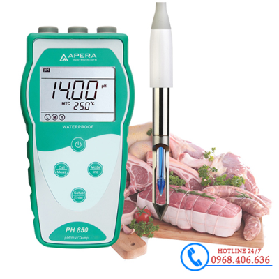 Máy đo pH/mV/nhiệt độ cầm tay trong thịt/ cá/ các loại thực phẩm Apera - Mỹ PH850-BS