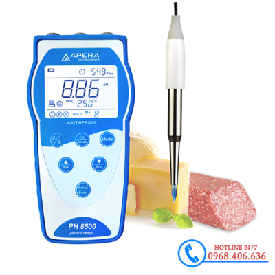 Máy đo pH/mV/nhiệt độ cầm tay trong thực phẩm/mẫu bán rắn Apera - Mỹ PH8500-SS