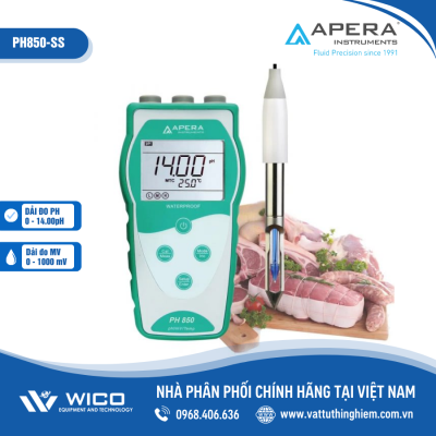 Máy đo pH/mV/nhiệt độ cầm tay trong thực phẩm/mẫu bán rắn Apera - Mỹ PH850-SS