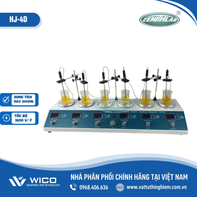 Máy khuấy từ gia nhiệt hiện số 4 vị trí Zenith Lab HJ-4D