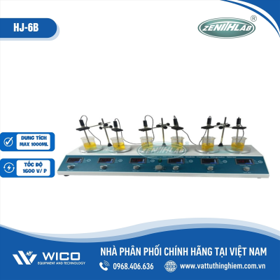 Máy khuấy từ gia nhiệt hiện số 6 vị trí Zenith Lab HJ-6B