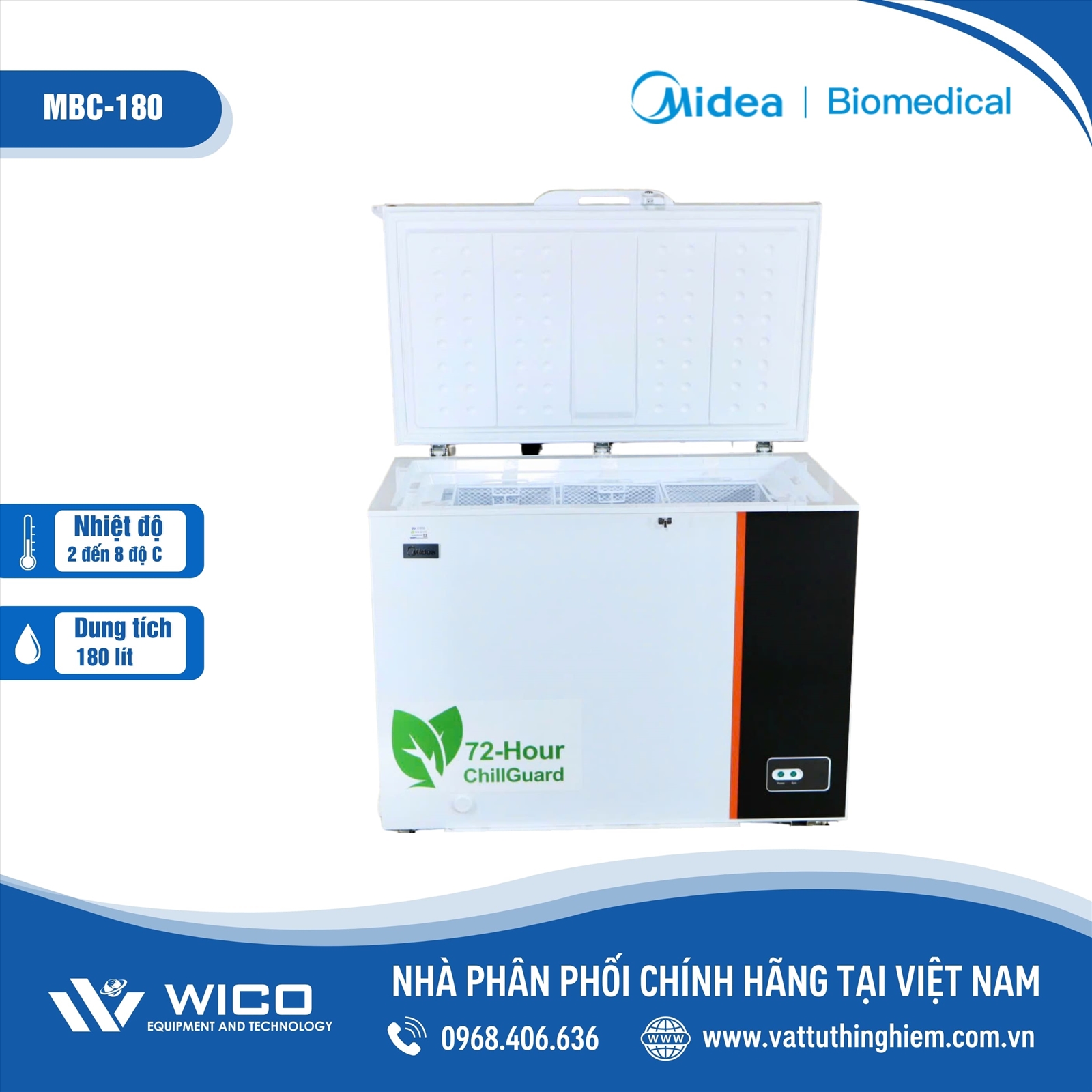 Tủ bảo quản 2-8 độ C Midea MBC-180