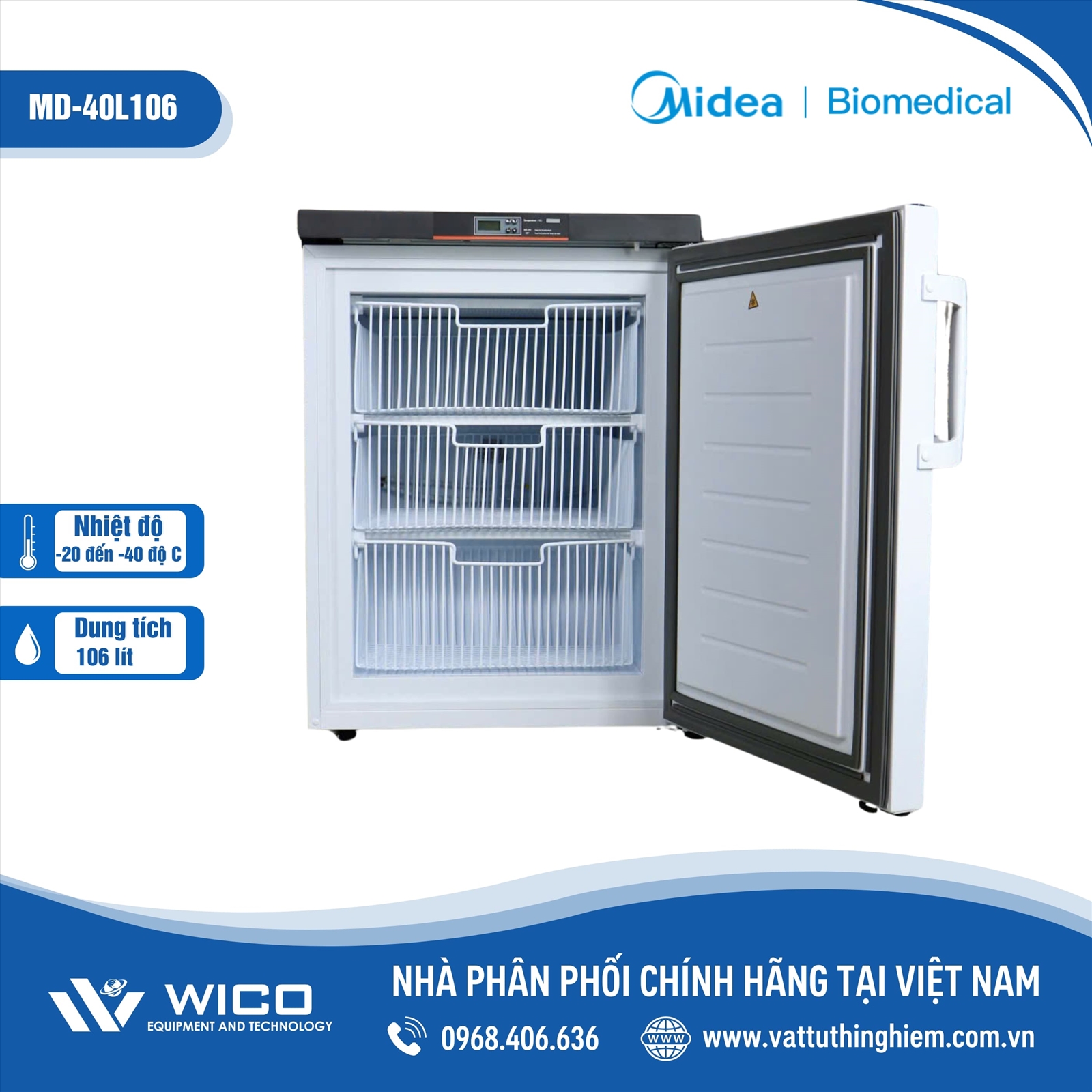 Tủ Lạnh Âm Sâu -40 Độ C Midea MD-40L106