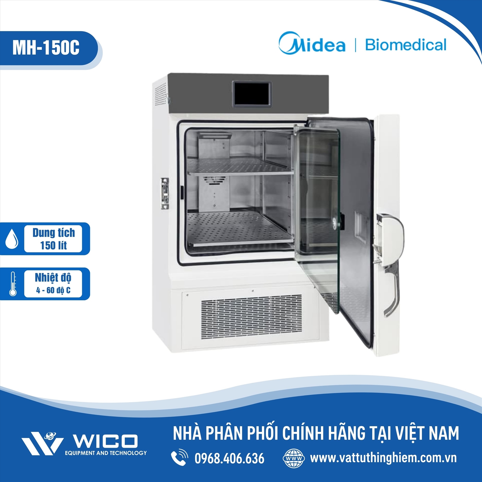 Tủ Ấm Lạnh (Tủ BOD) Midea MH-150C | 150 Lít