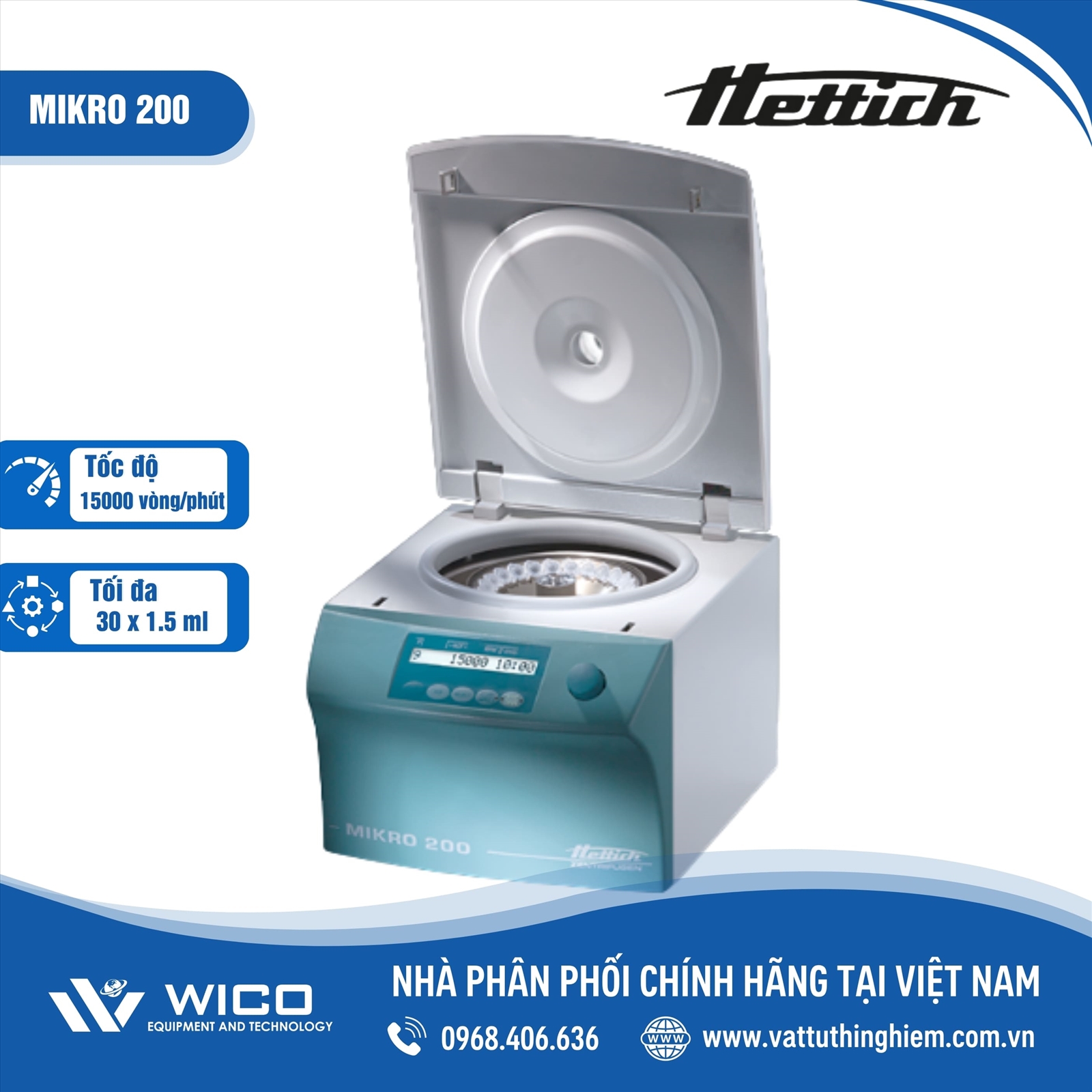 Máy ly tâm Hettich Mikro 200