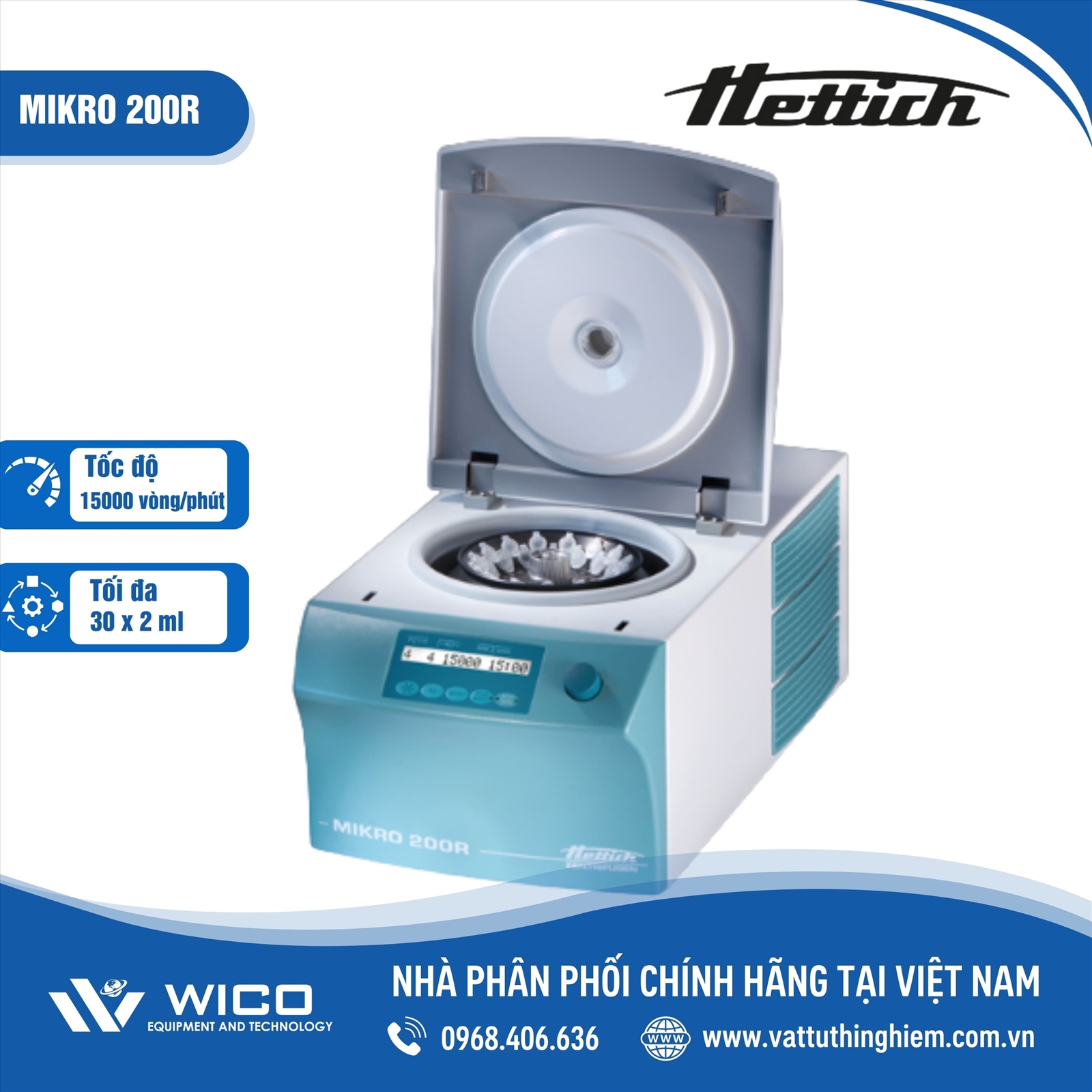 Máy ly tâm Hettich Mikro 200R