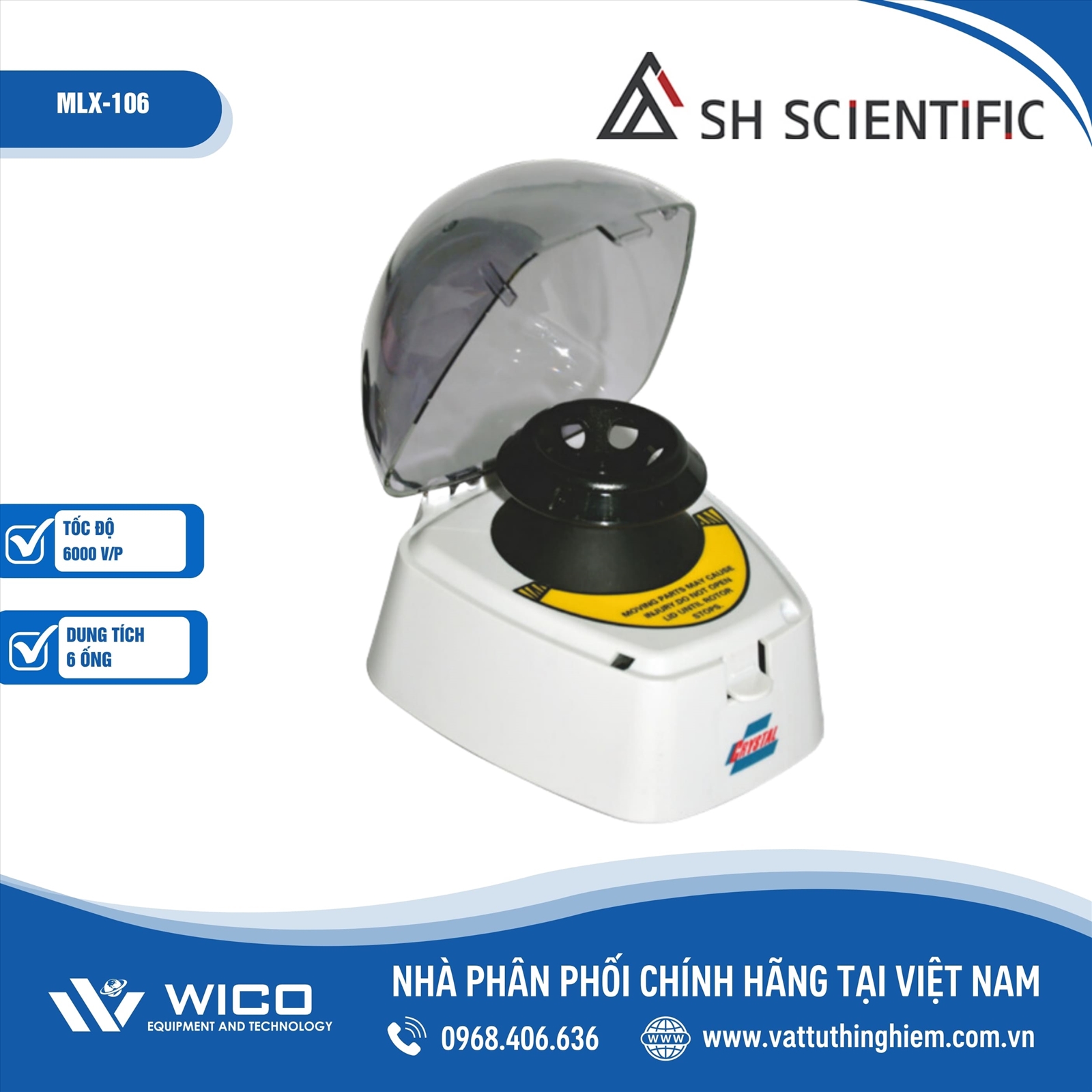 Máy ly tâm spindown 6000 rpm SH Scientific MLX-106