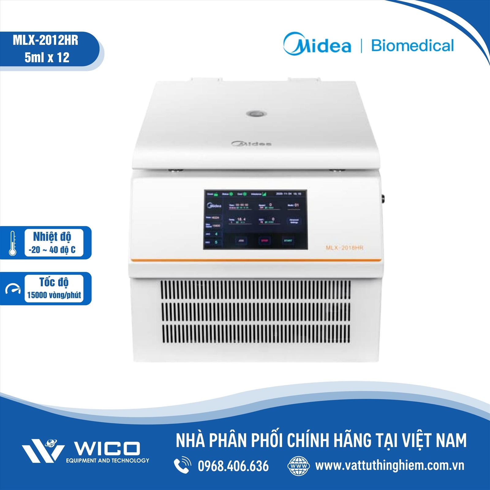 Máy ly tâm lạnh Midea MLX-2012HR | Đa dạng rotor