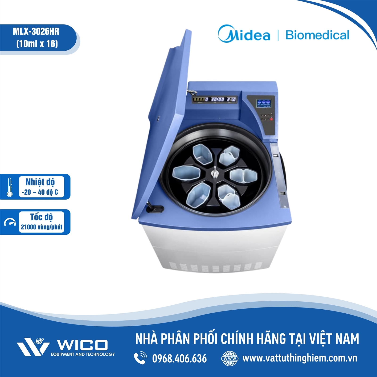 Máy ly tâm lạnh Midea MLX-3026HR | Đa dạng rotor