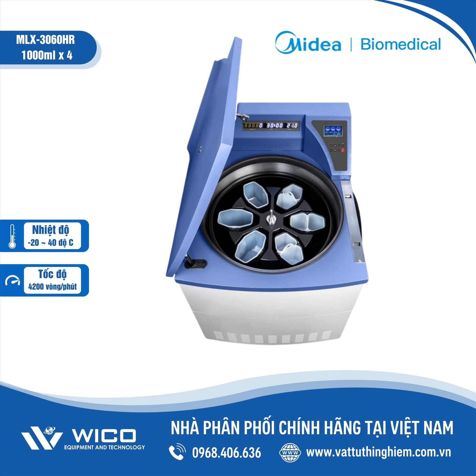 Máy ly tâm lạnh Midea MLX-3060HR | Đa dạng rotor