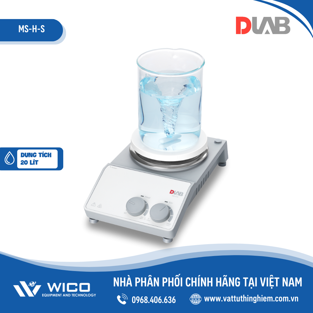 Máy khuấy từ gia nhiệt analog Dlab - Mỹ MS-H-S