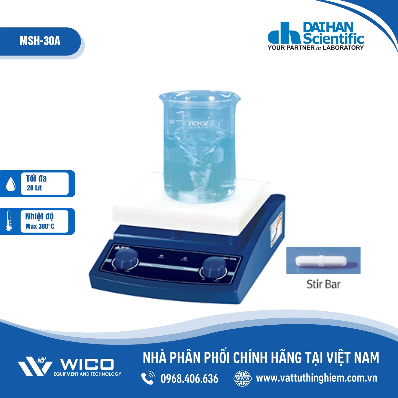 Máy khuấy từ gia nhiệt Daihan MSH-30A