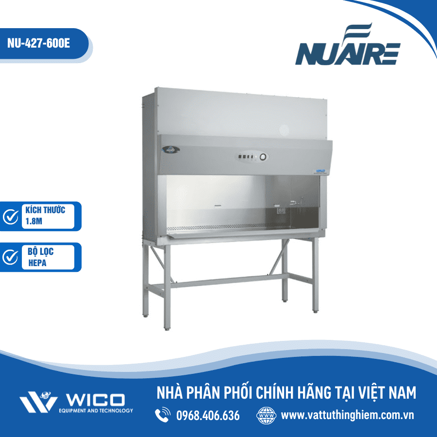 Tủ an toàn sinh học cấp 2 Type B1 kích thước 1.8m Nuaire NU-427-600E