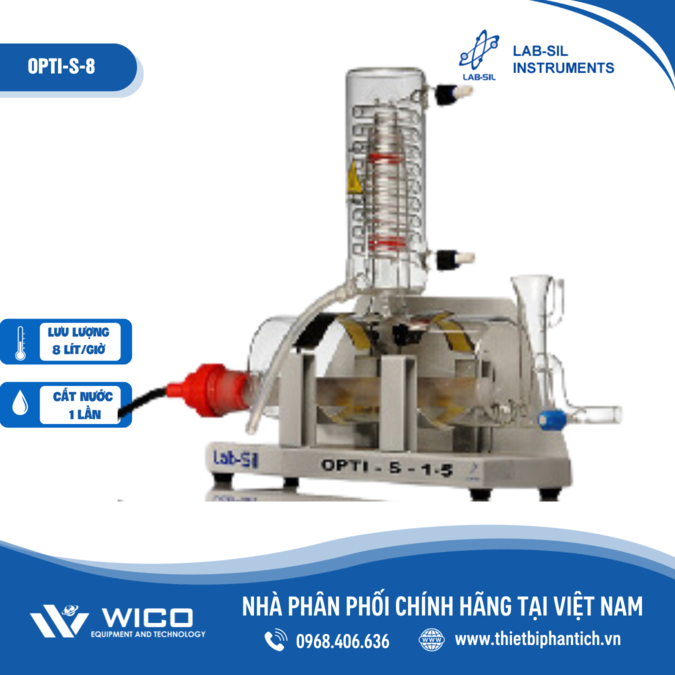 Máy cất nước Labsil 2 lần 2 lít/giờ AQUA-ON 2D-QB (Ấn Độ)