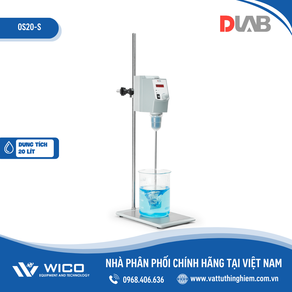 Máy khuấy đũa 20 lít, 2200 vòng/phút, kỹ thuật số, hiển thị LED Dlab - Mỹ OS20-S