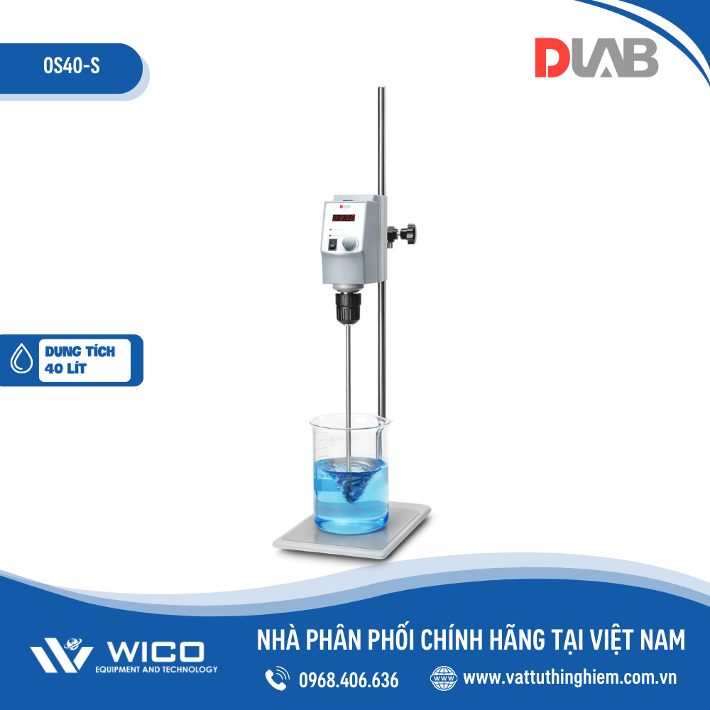 Máy khuấy đũa 40 lít, 2200 vòng/phút, kỹ thuật số, hiển thị LED Dlab - Mỹ OS40-S