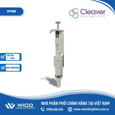 Pipet đơn kênh thay đổi thể tích 1 – 10ml Cleaver Scientific CV10000
