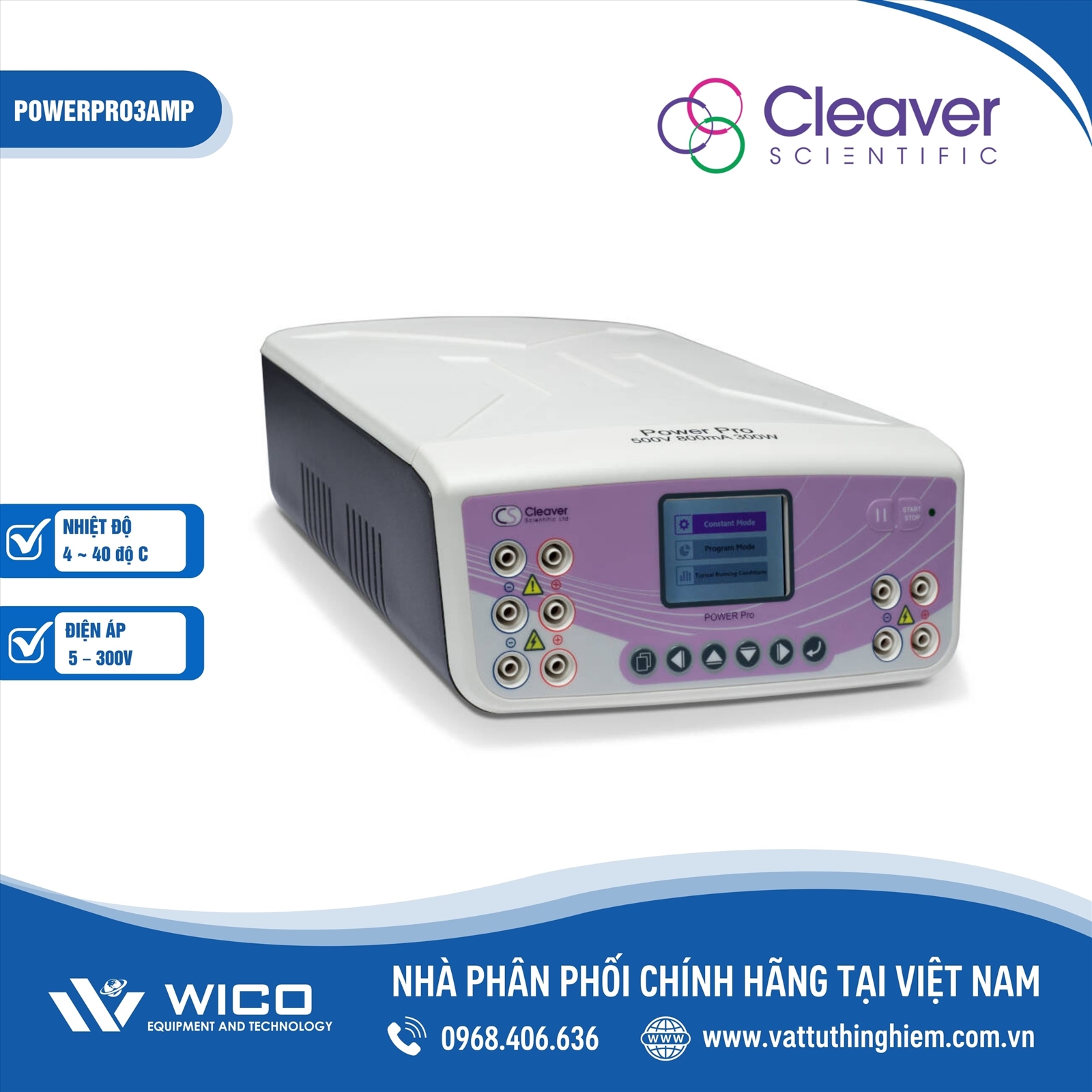 Nguồn điện di 300V 3AMP Cleaver Scientific POWERPRO3AMP