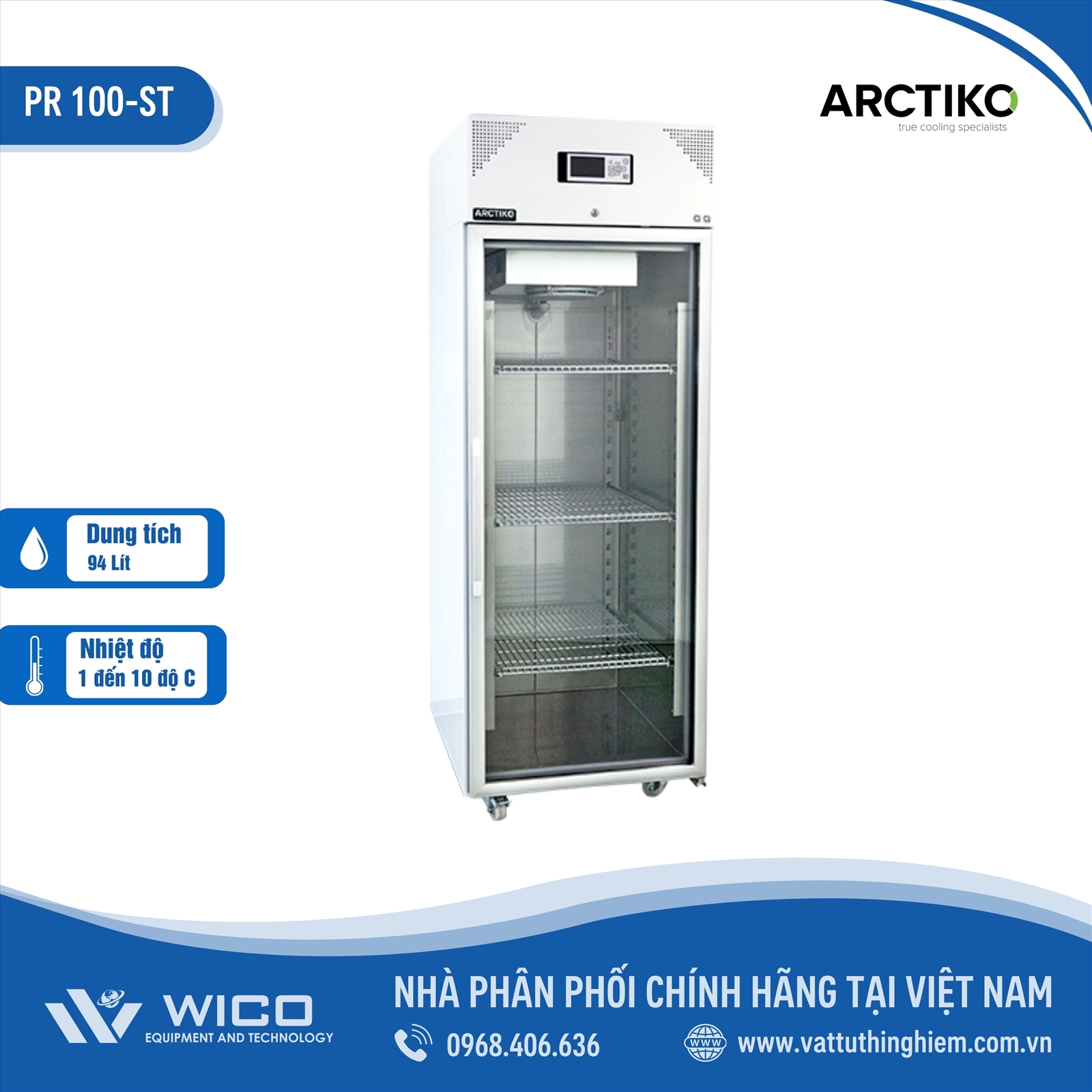 Tủ mát bảo quản +1 đến +10 độ Arctiko C PR 100-ST | 94 Lít