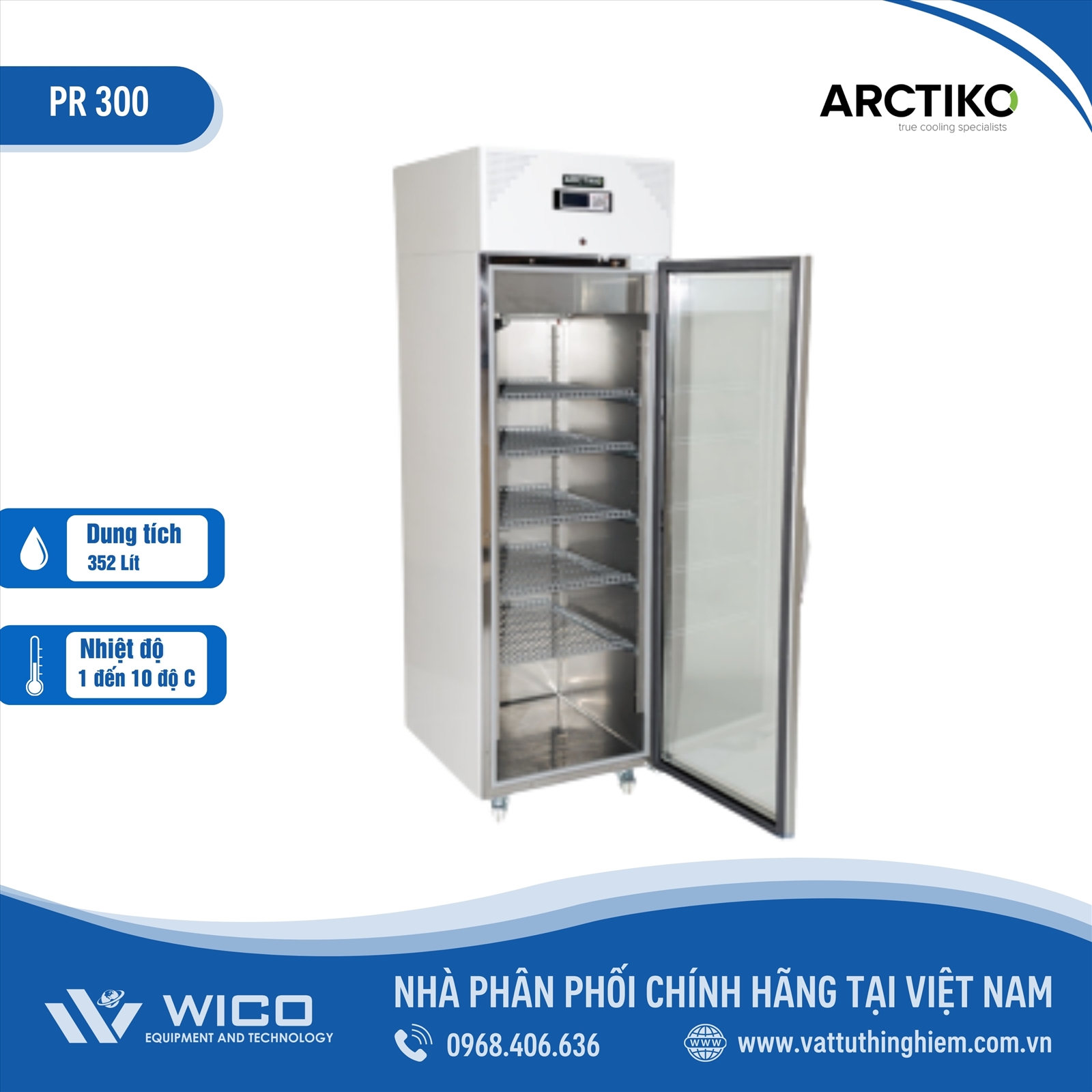 Tủ mát bảo quản +1 đến +10 độ C Arctiko PR 300 | 352 Lít