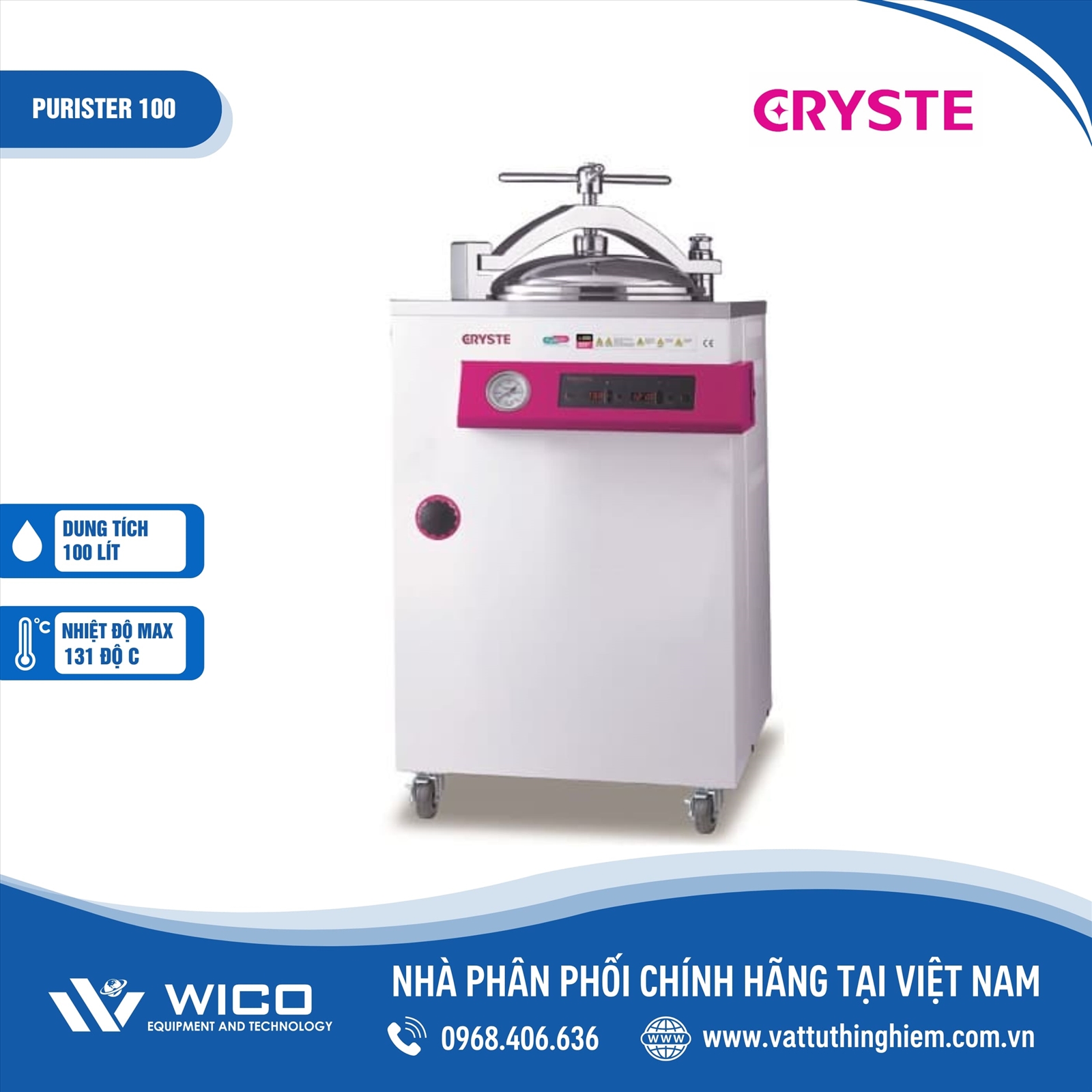 Nồi hấp tiệt trùng Novapro 100 lít - Purister 100