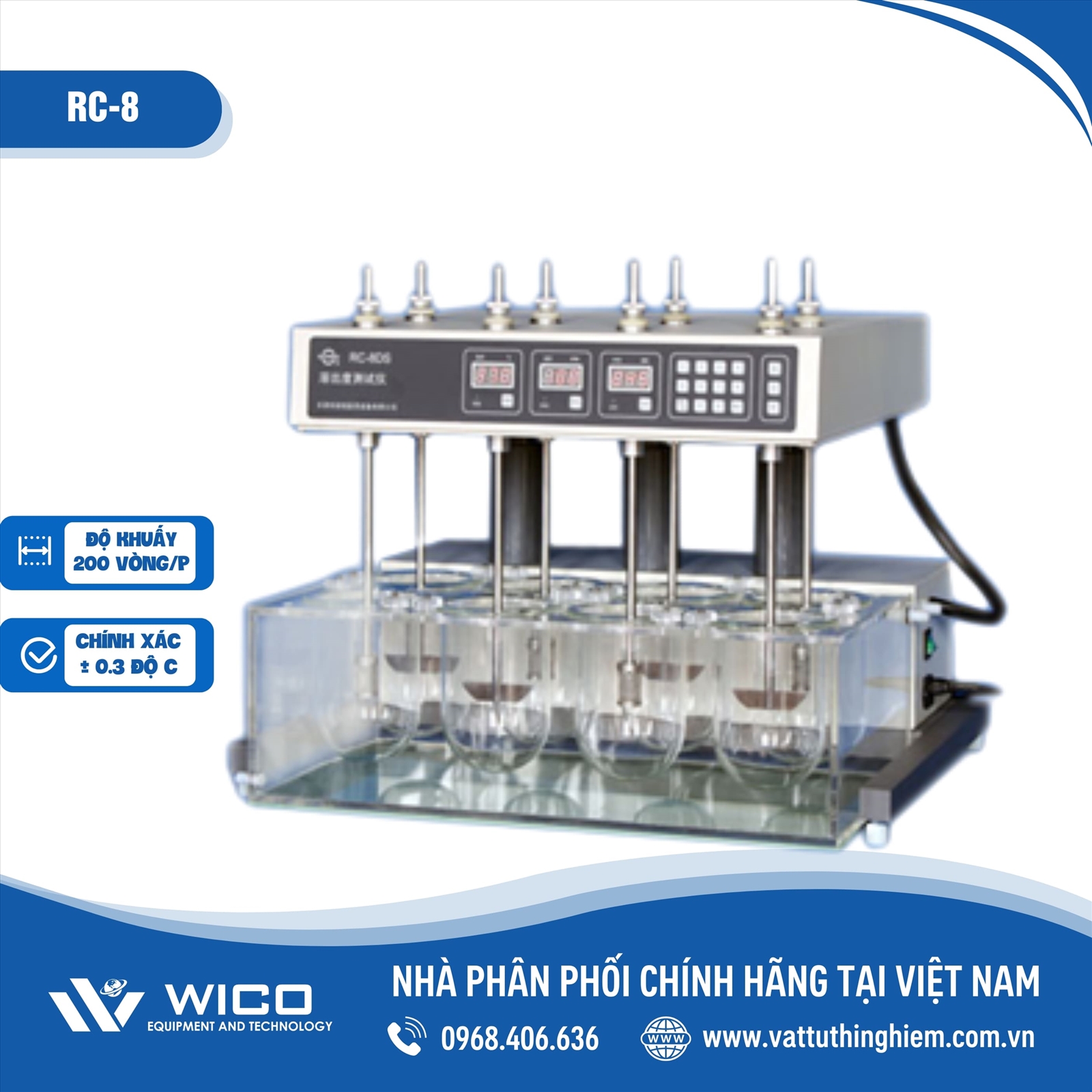 Máy đo độ hòa tan 8 vị trí RC-8 | Hãng Guoming