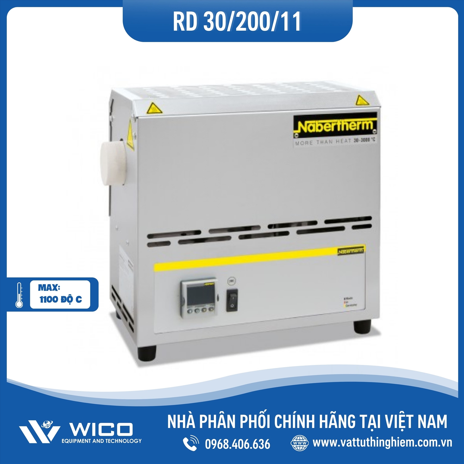 Lò Nung Ống Đơn 1100 Độ C Nabertherm - Đức RD 30/200/11/R7