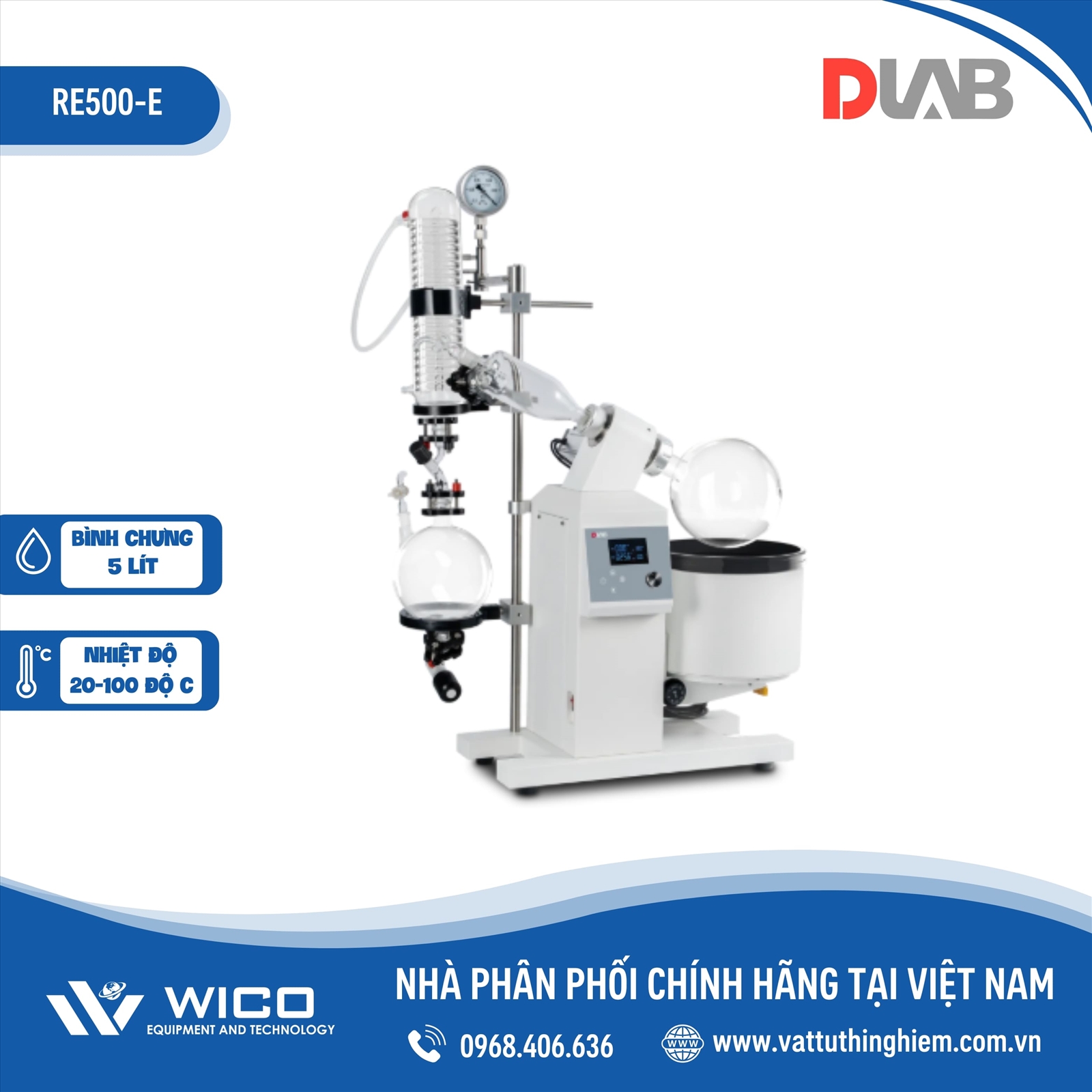 Máy cô quay chân không Dlab RE500-E