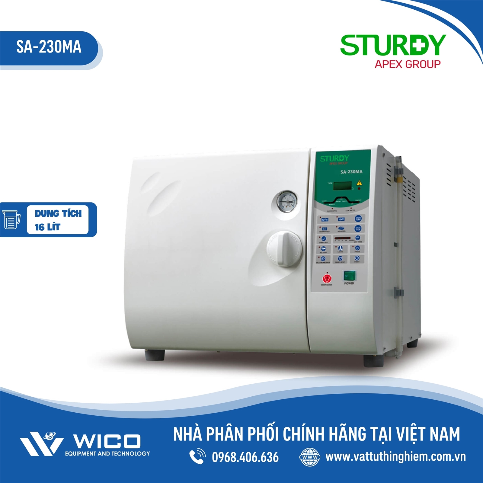 Nồi hấp tiệt trùng Sturdy SA-230MA (16 lít)