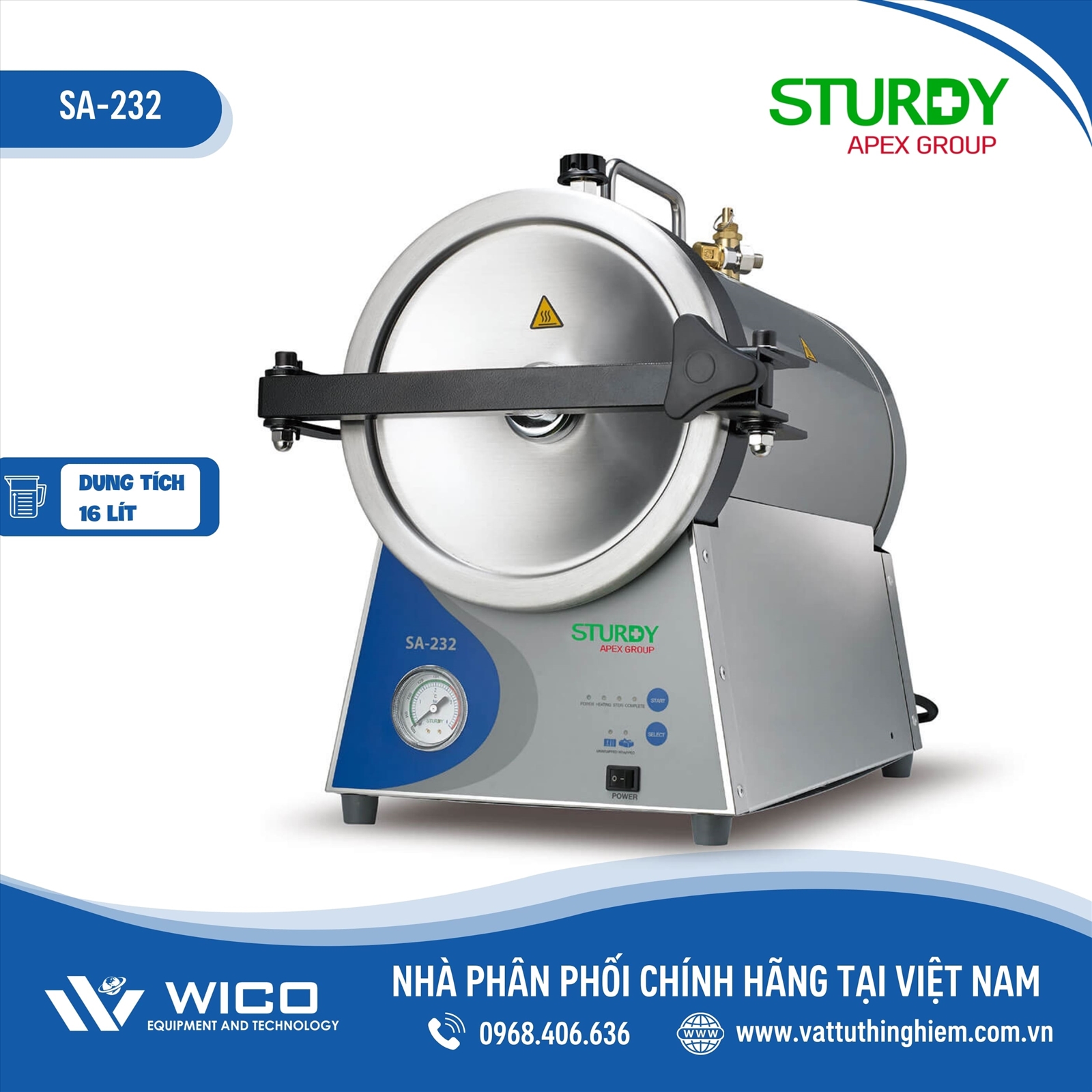 Nồi hấp tiệt trùng Sturdy SA-232 (16 lít)