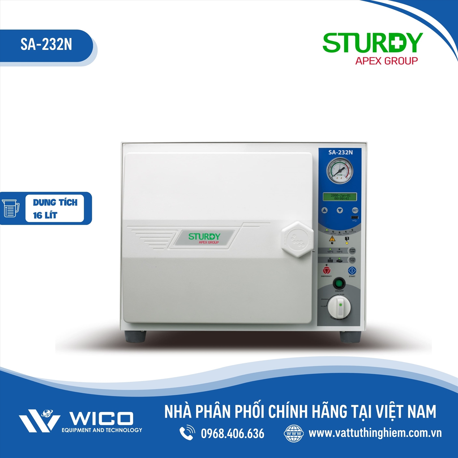 Nồi hấp tiệt trùng Sturdy SA-232N (16 lít)