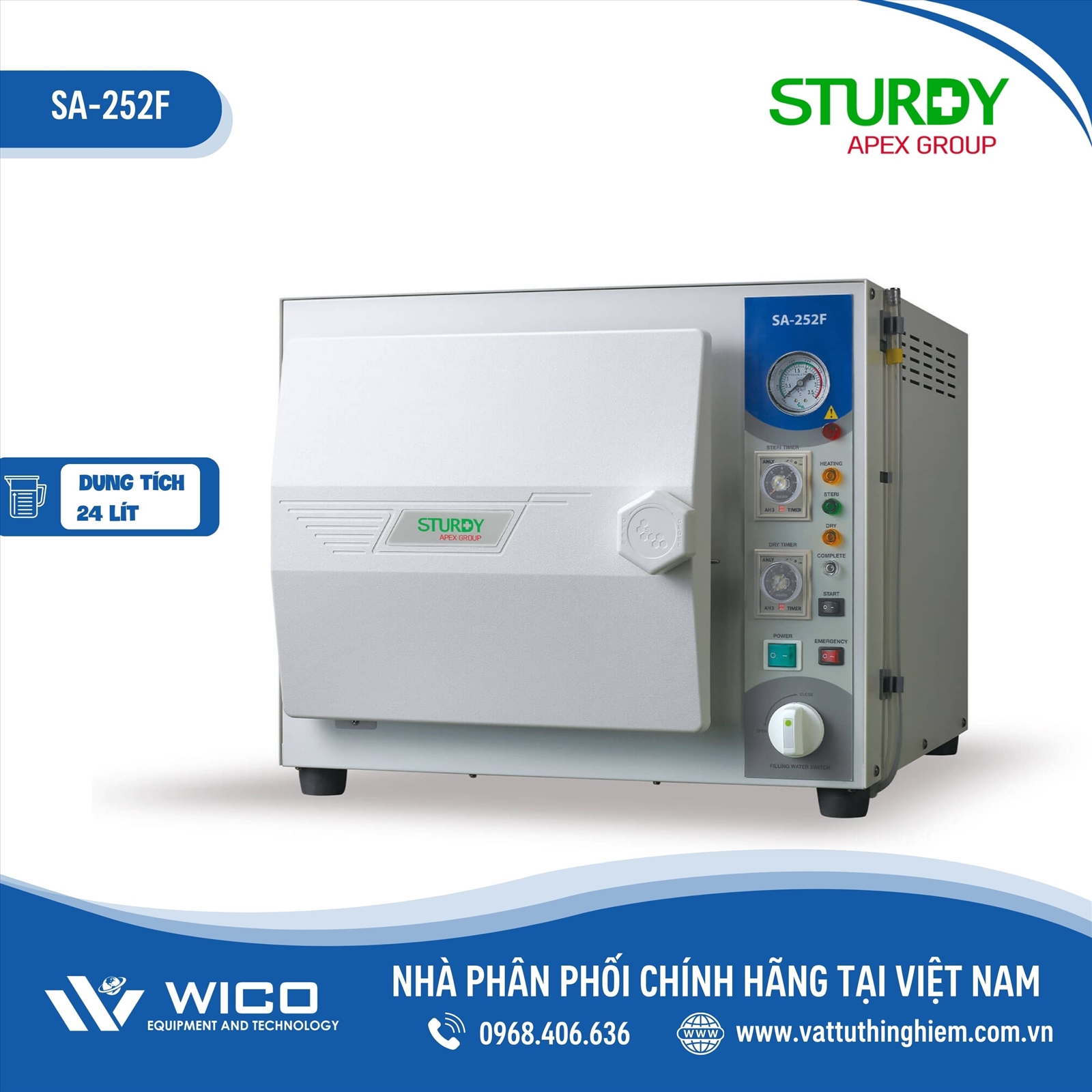 Nồi hấp tiệt trùng Sturdy SA-252F (24 lít)