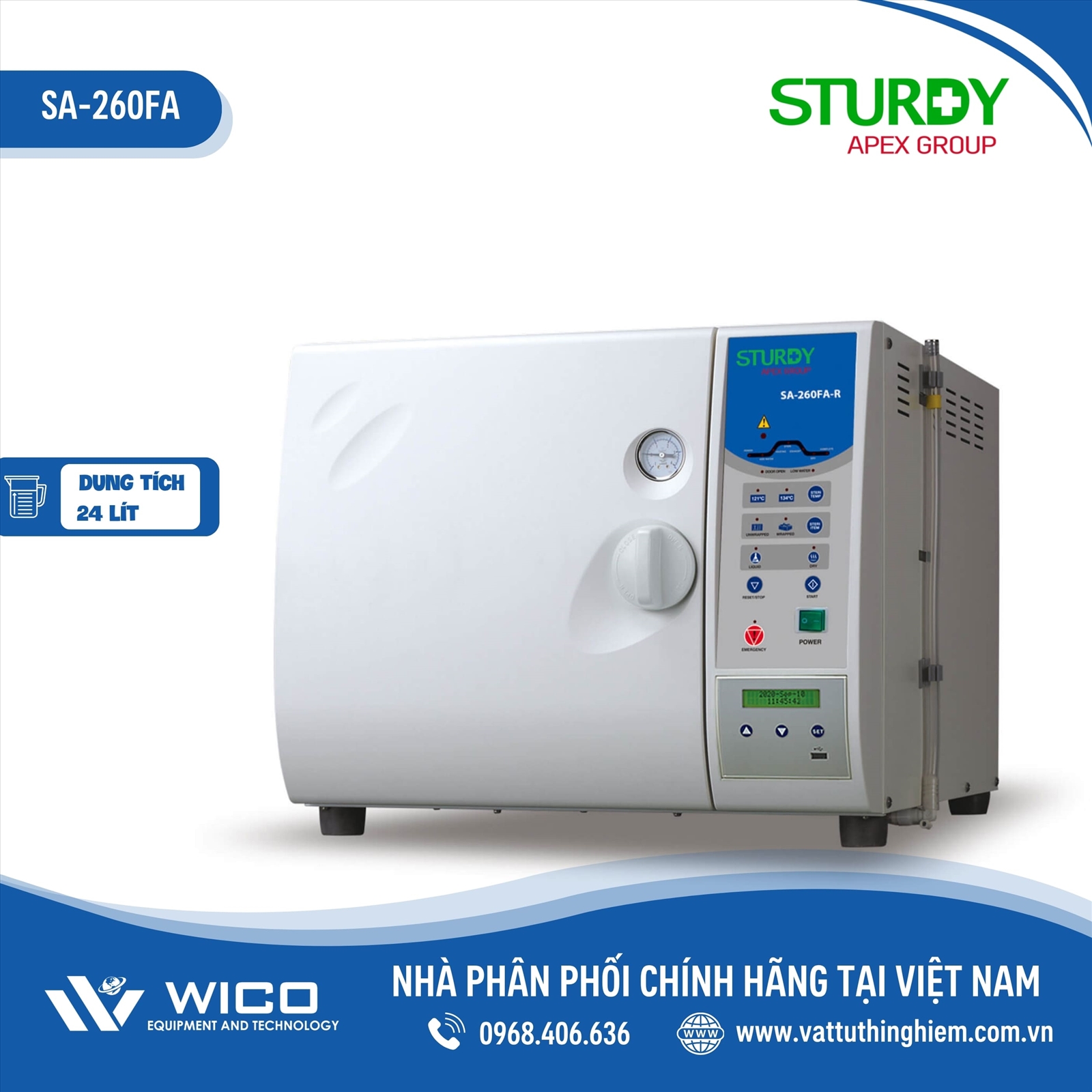 Nồi hấp tiệt trùng Sturdy SA-260FA (24 lít)
