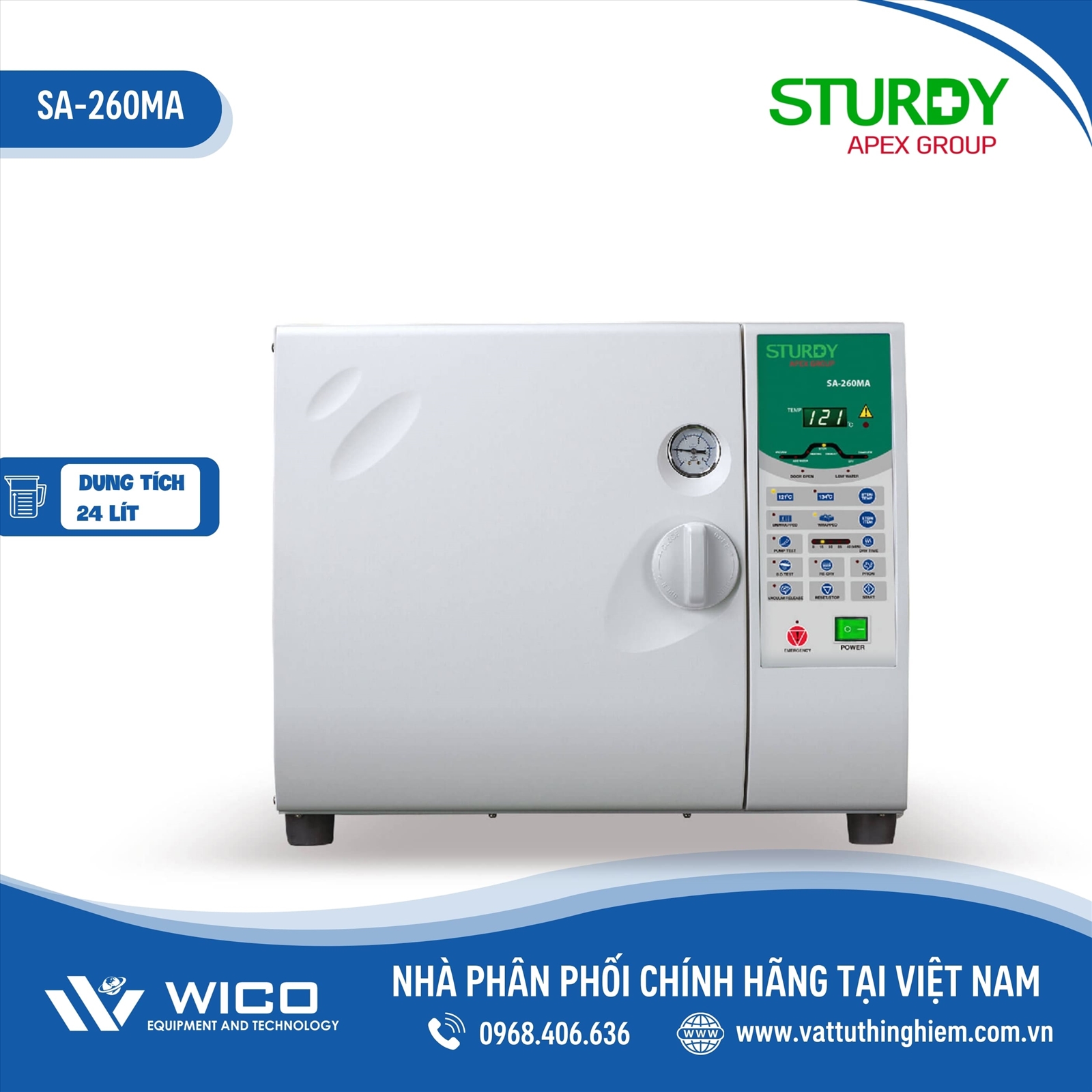 Nồi hấp tiệt trùng Sturdy SA-260MA (24 lít)