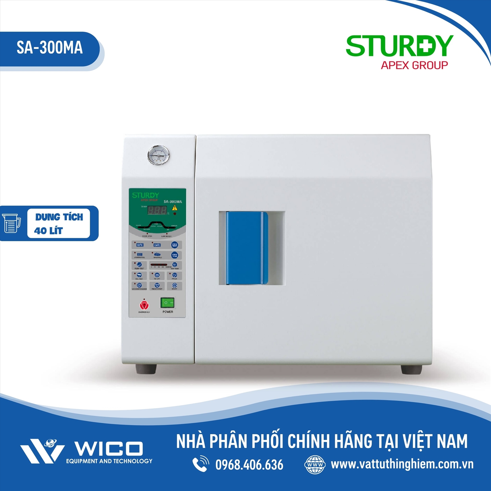 Nồi hấp tiệt trùng Sturdy SA-300MA (40 lít)