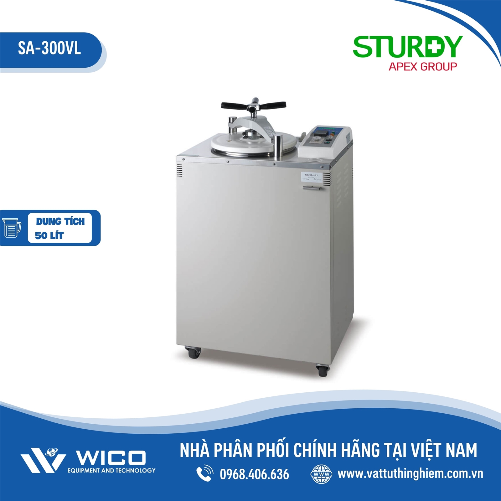 Nồi hấp tiệt trùng Sturdy SA-300VL (50 lít)