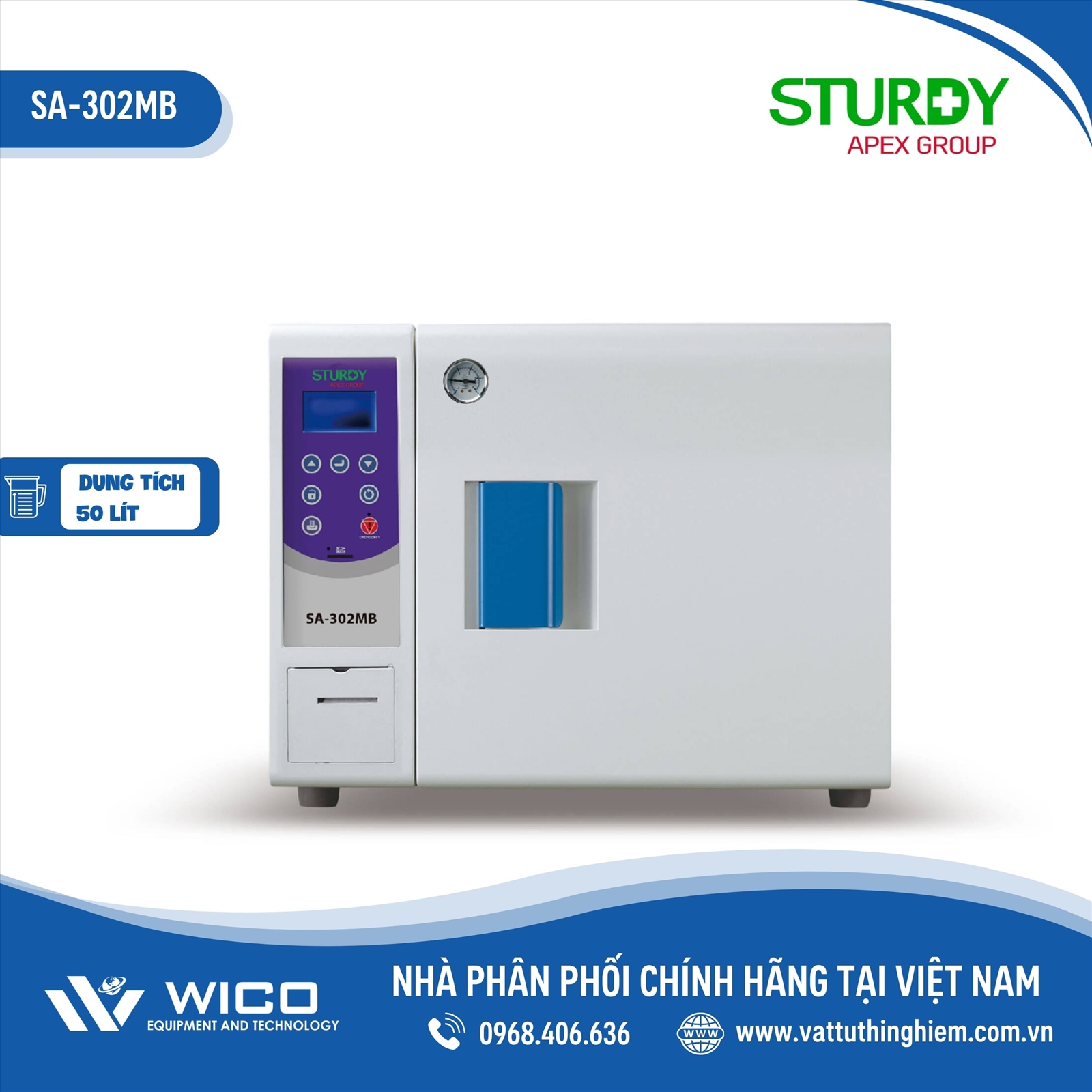 Nồi hấp tiệt trùng Sturdy SA-302MB (50 lít)
