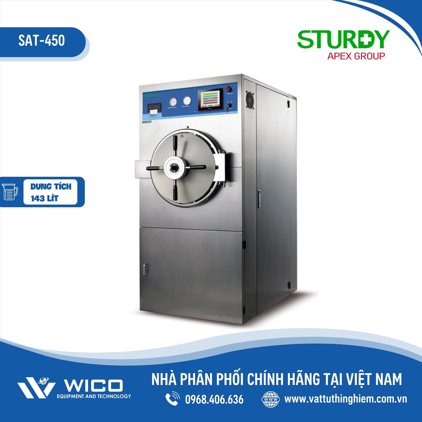 Nồi hấp tiệt trùng Sturdy SAT-450 (143 lít)