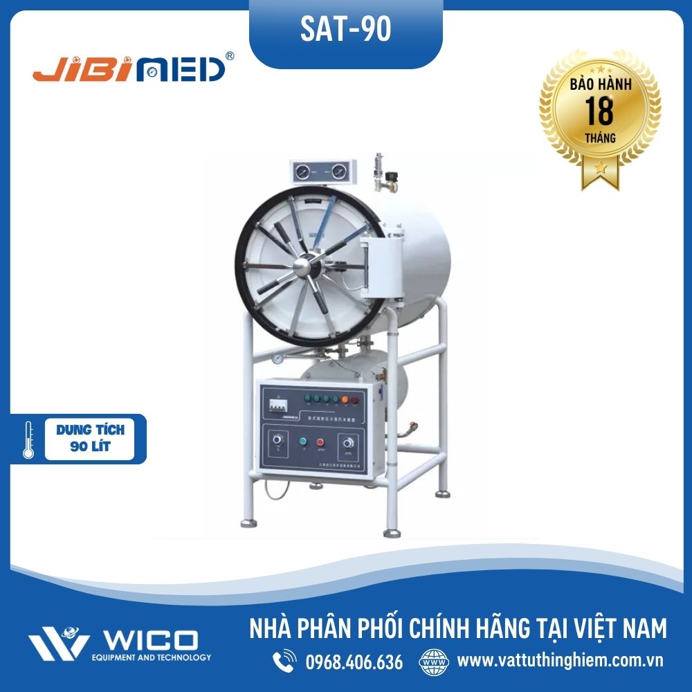 Nồi hấp tiệt trùng Jibimed nằm ngang có sấy khô SAT-90