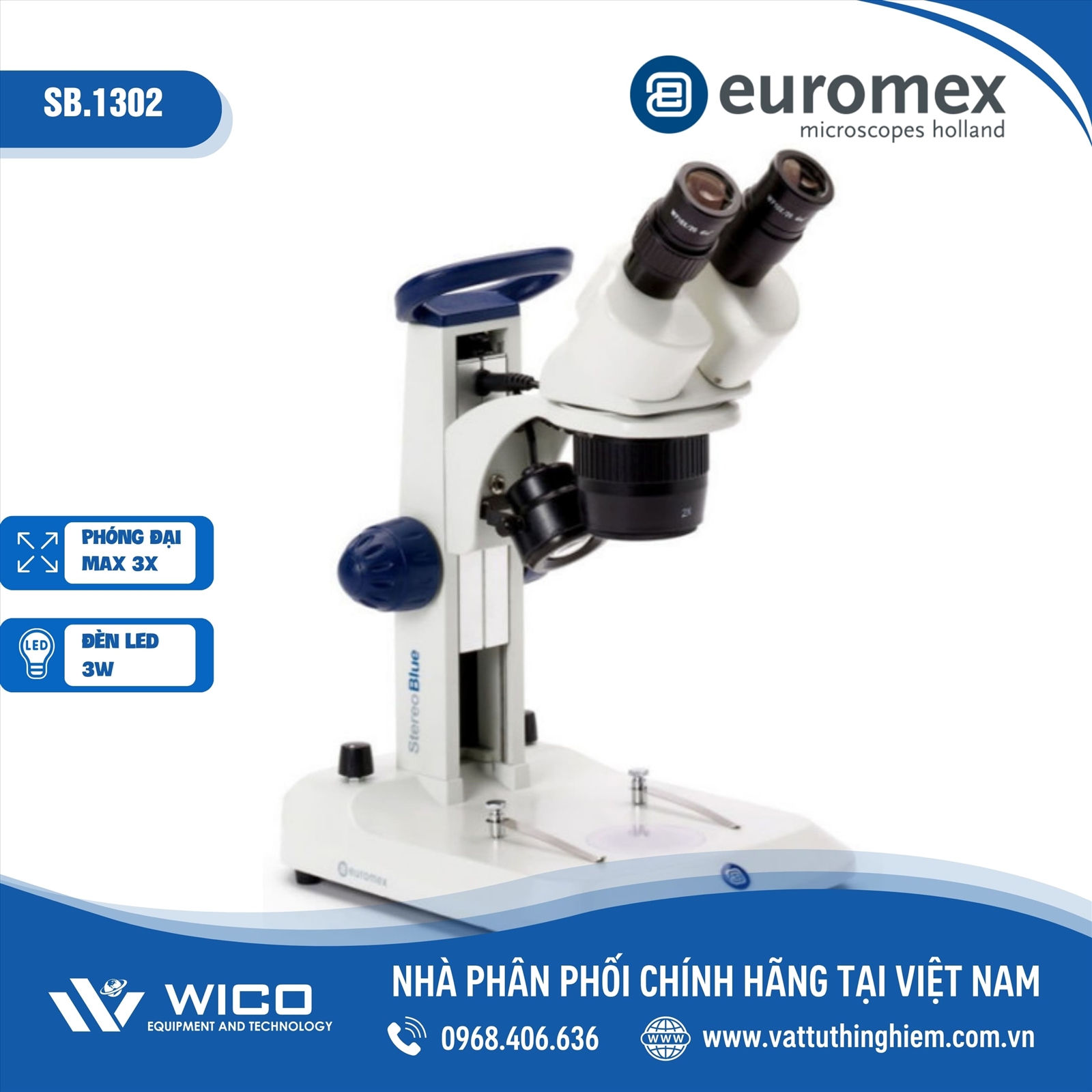 Kính hiển vi soi nổi 10X/30X SB.1302 (Euromex- Hà Lan)