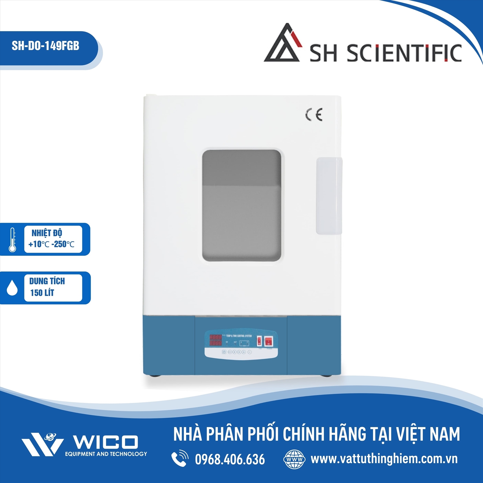 Tủ sấy đối lưu cưỡng bức 250 độ 150 lít SH Scientific SH-DO-149FGB